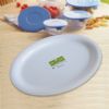 large plastic serving plate in white